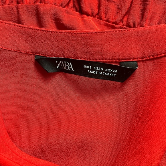 Zara Scarlet Ruffle V-Neck Blouse - Picture 6 of 6